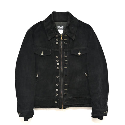 2000s dolce&gabbana corduroy layered jacket 54