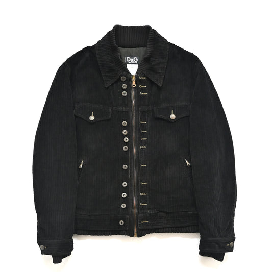 2000s dolce&gabbana corduroy layered jacket 54