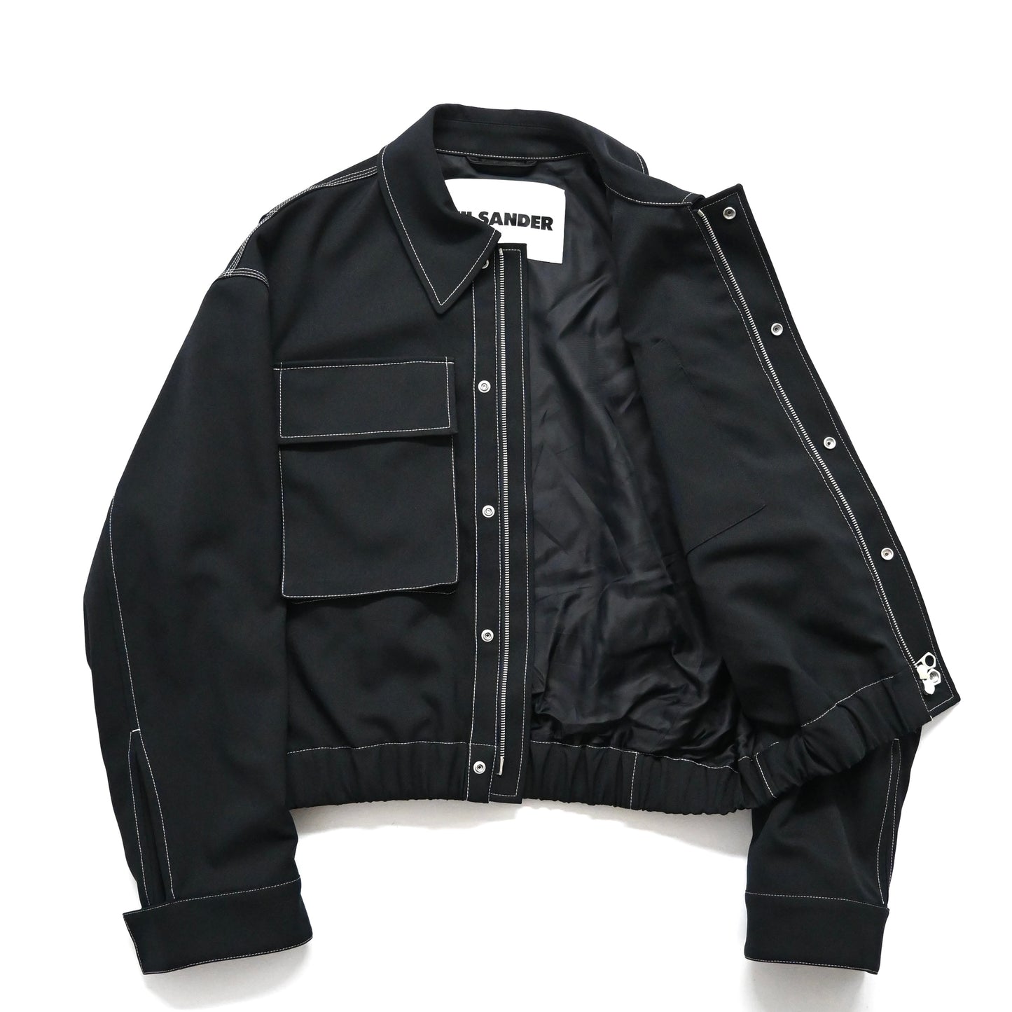 2025ss jil sander contrast stitching twill jacket 46