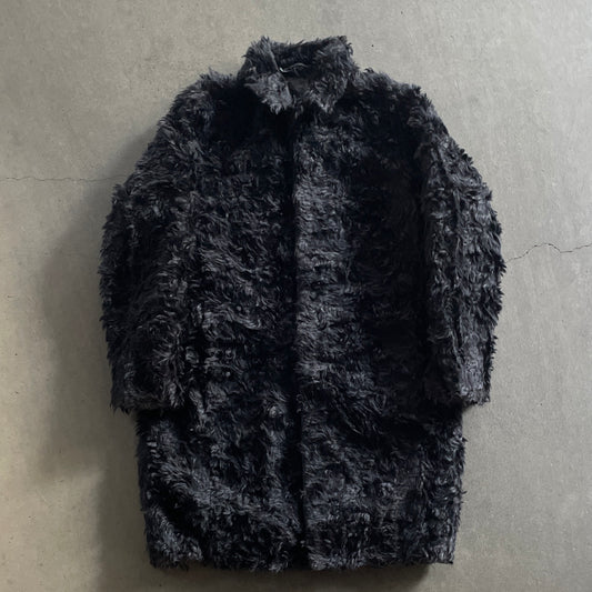 2007aw prada black fake fur coat 52