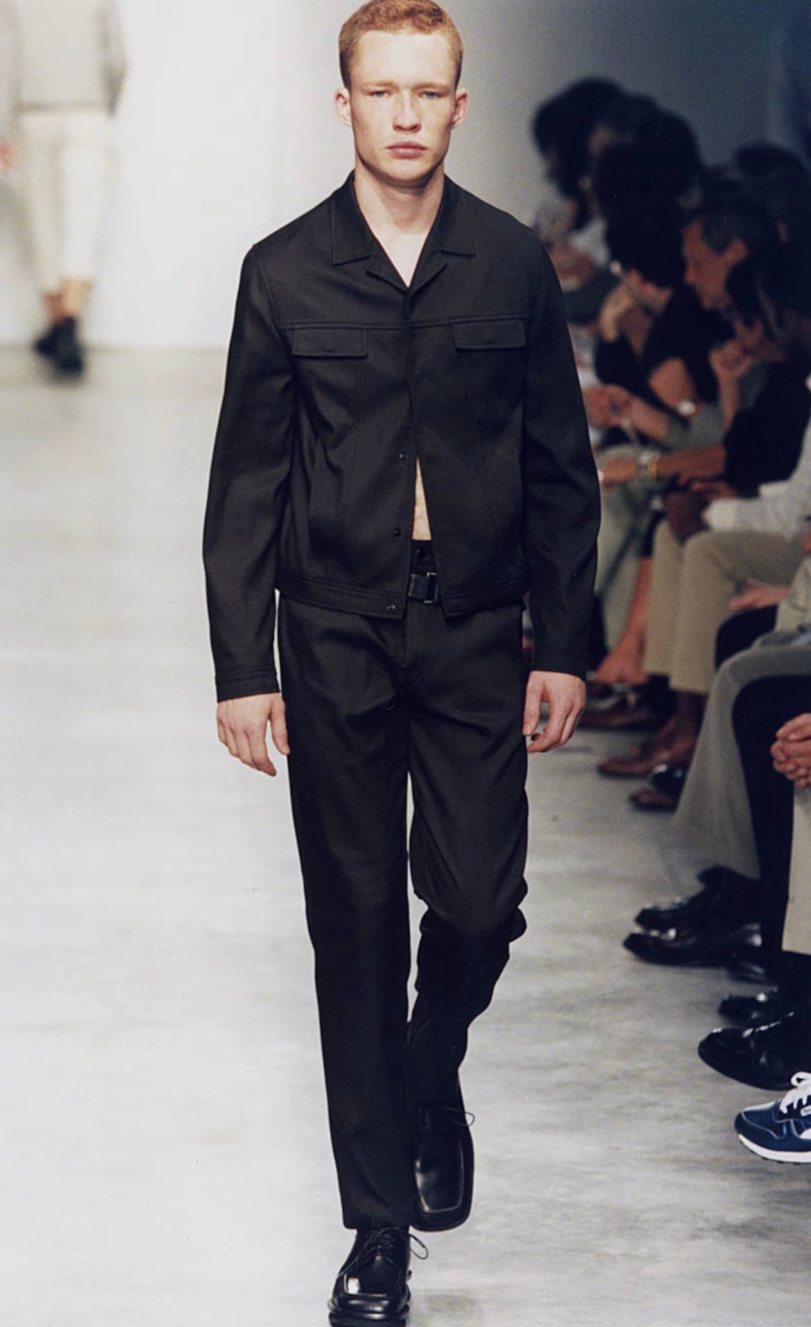 1999ss prada leather tailored blouson 48