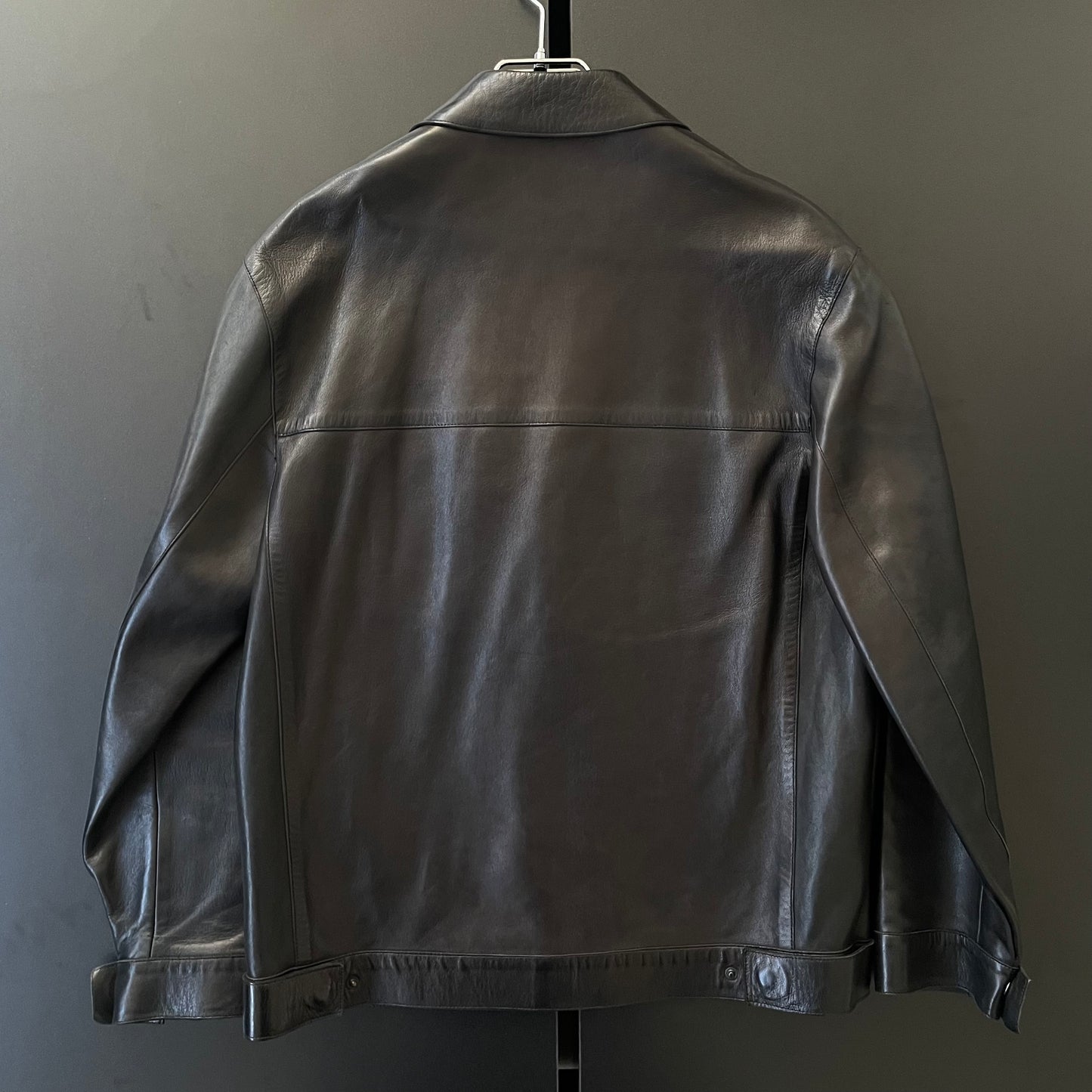1999ss prada leather tailored blouson 48