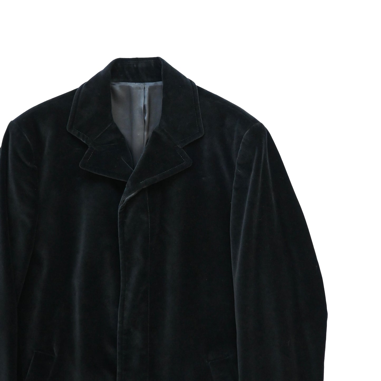 1990s gianfranco ferre velour long coat 48