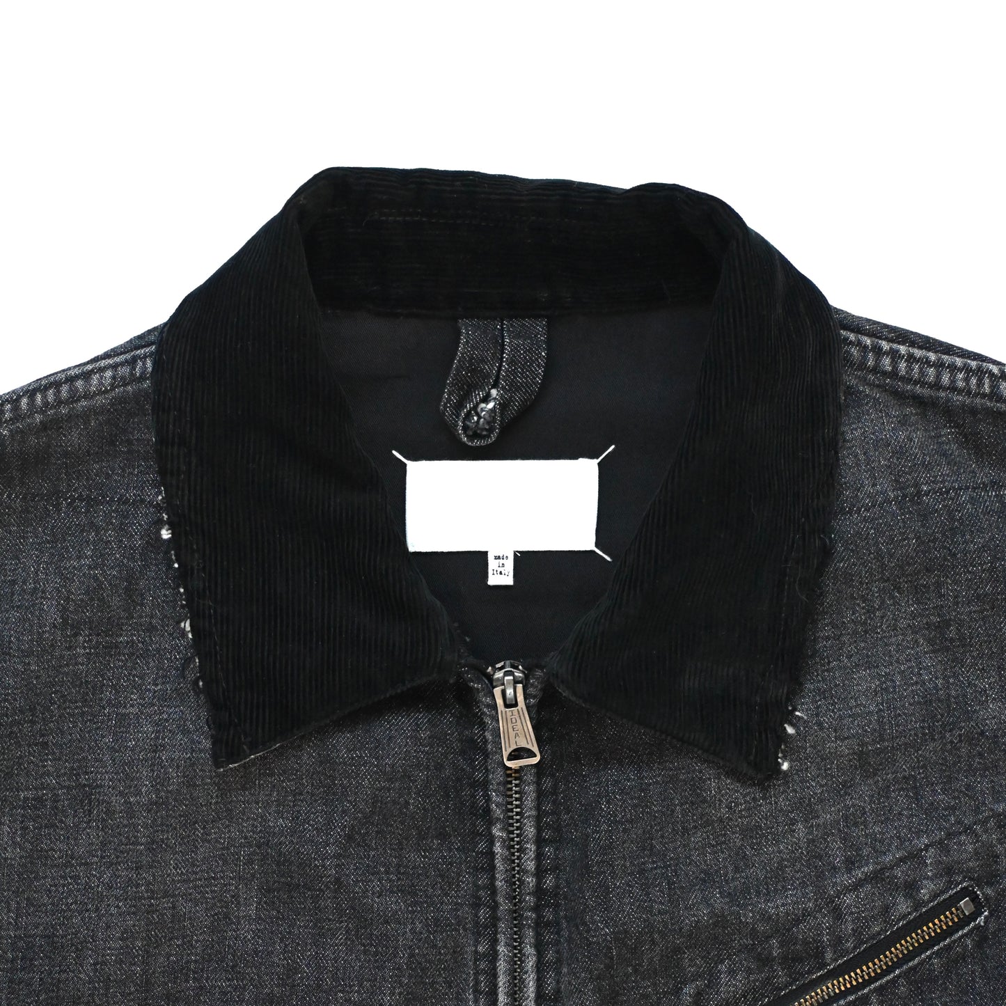 2025ss martin margiela destroyed collar washed denim jacket 50