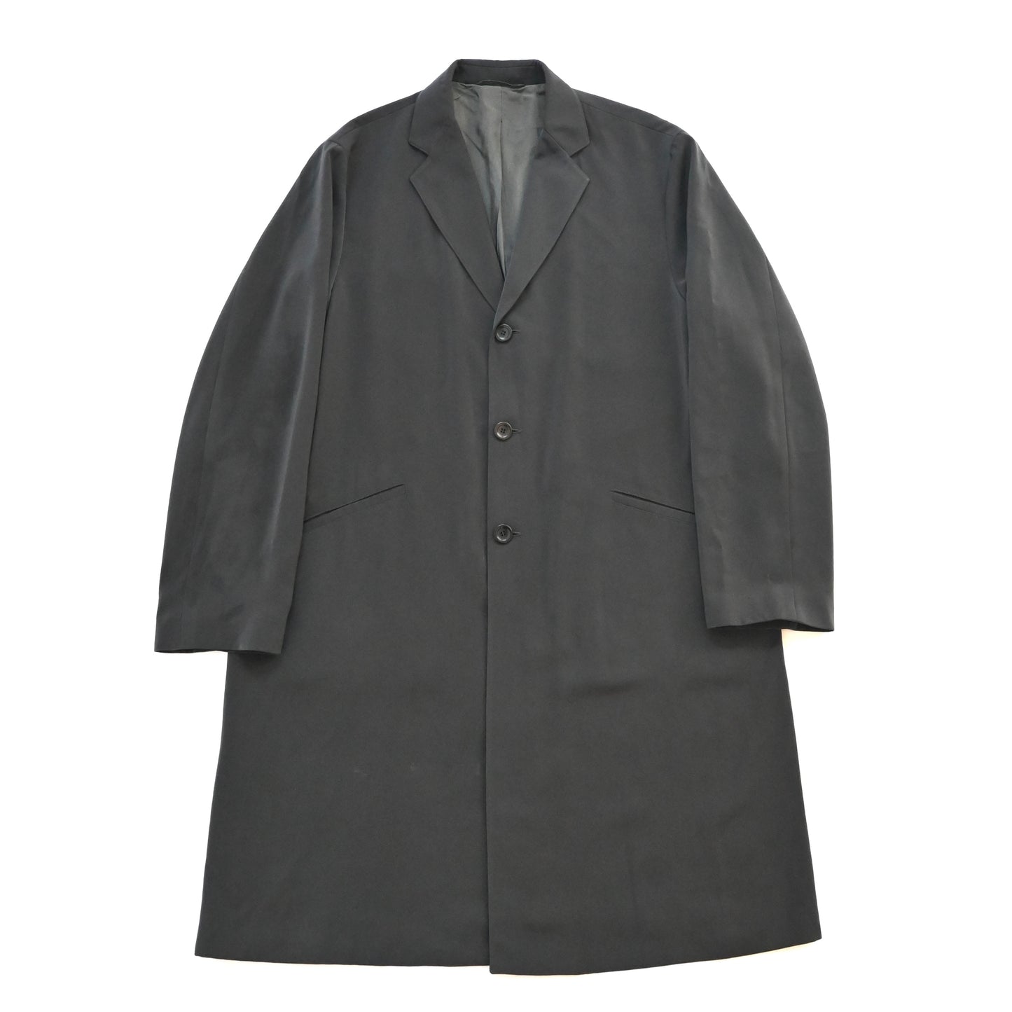 1990s giorgio armani polyester long coat 48