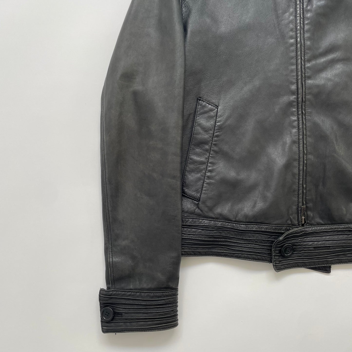2007aw emporio armani piping leather jacket 52