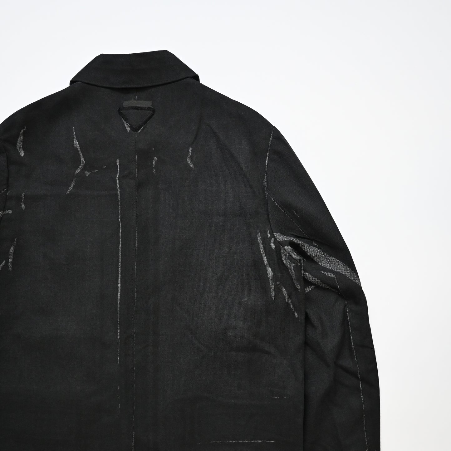 2018aw prada paint virgin wool long coat 48