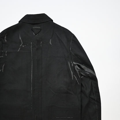 2018aw prada paint virgin wool long coat 48