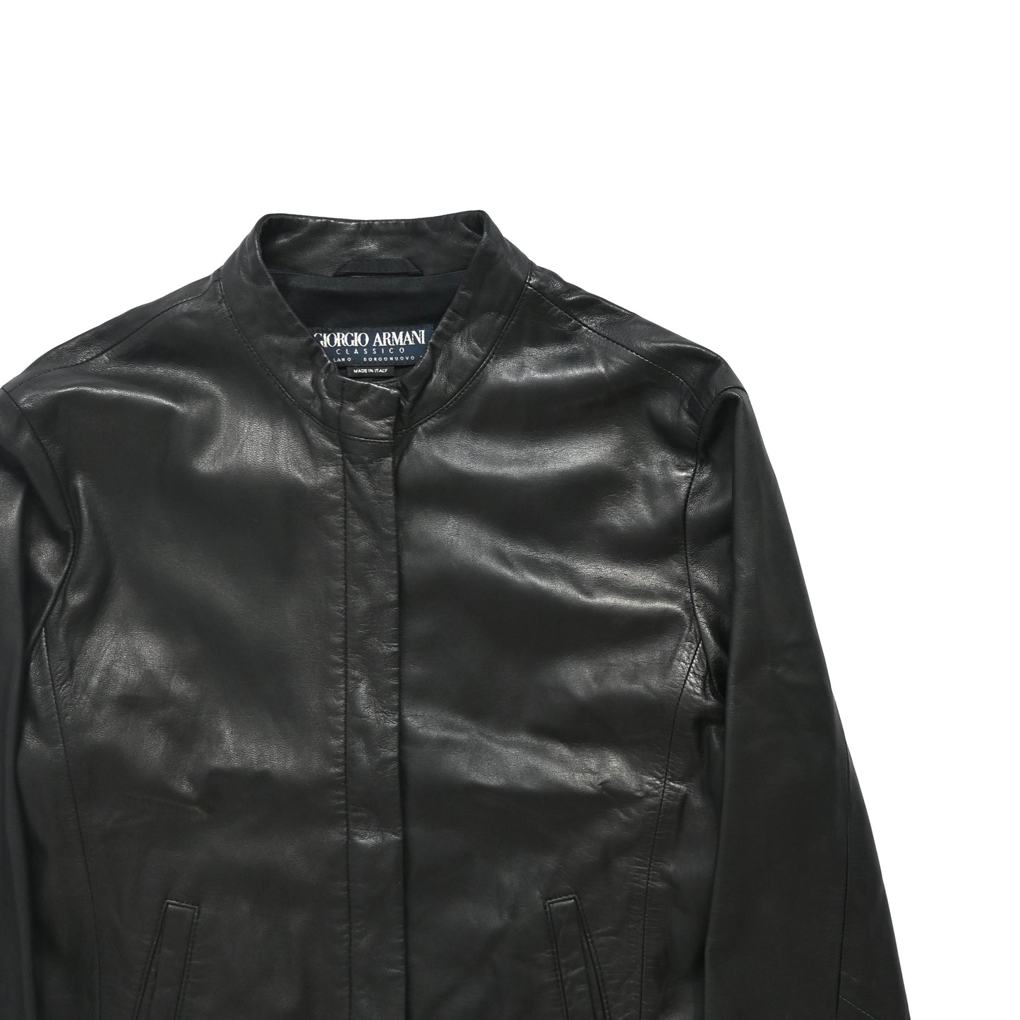 1990s giorgio armani lamb leather jacket 42