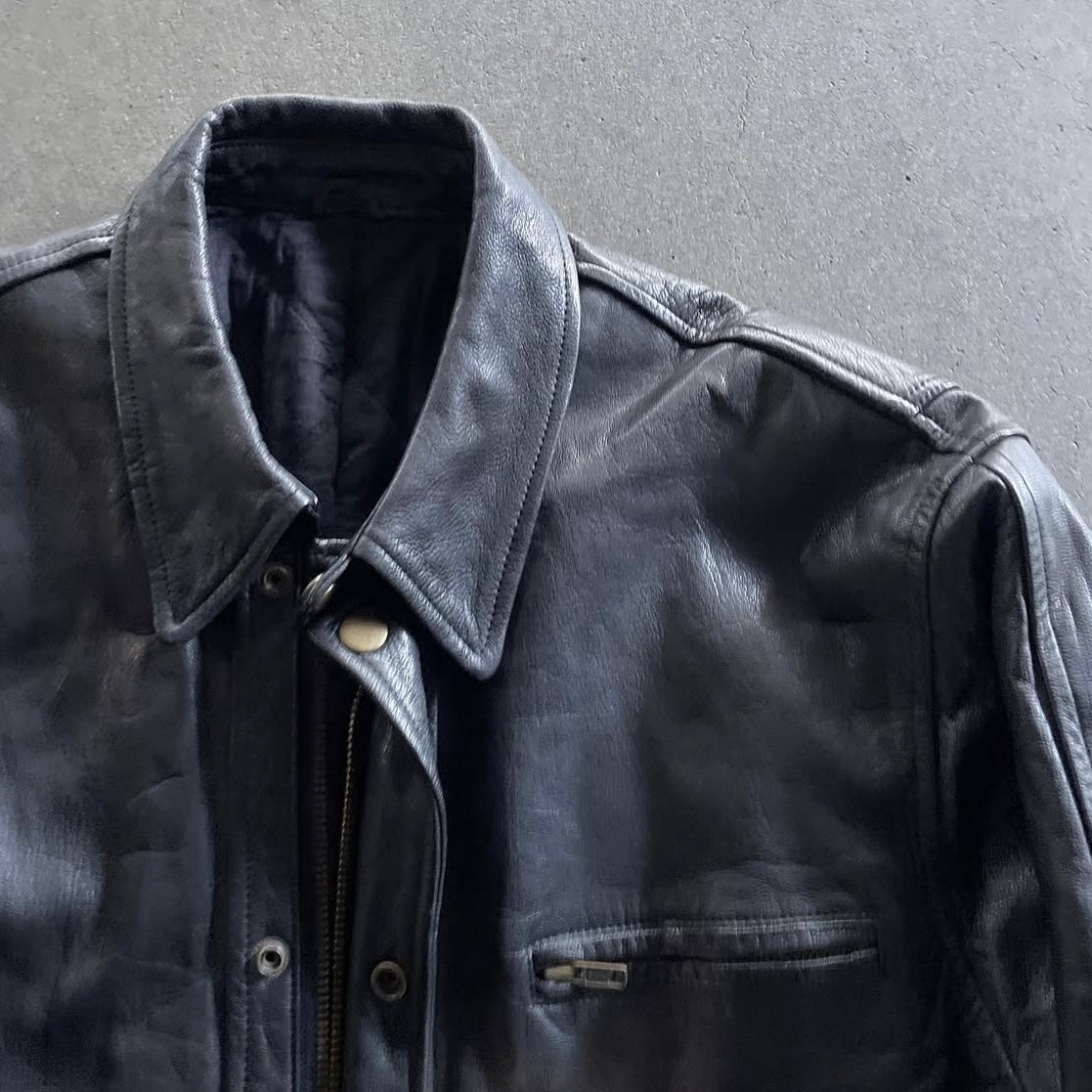 1980s comme des garcons homme leather bomber jacket M