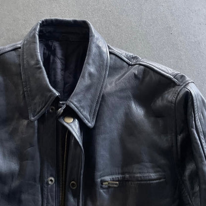 1980s comme des garcons homme leather bomber jacket M