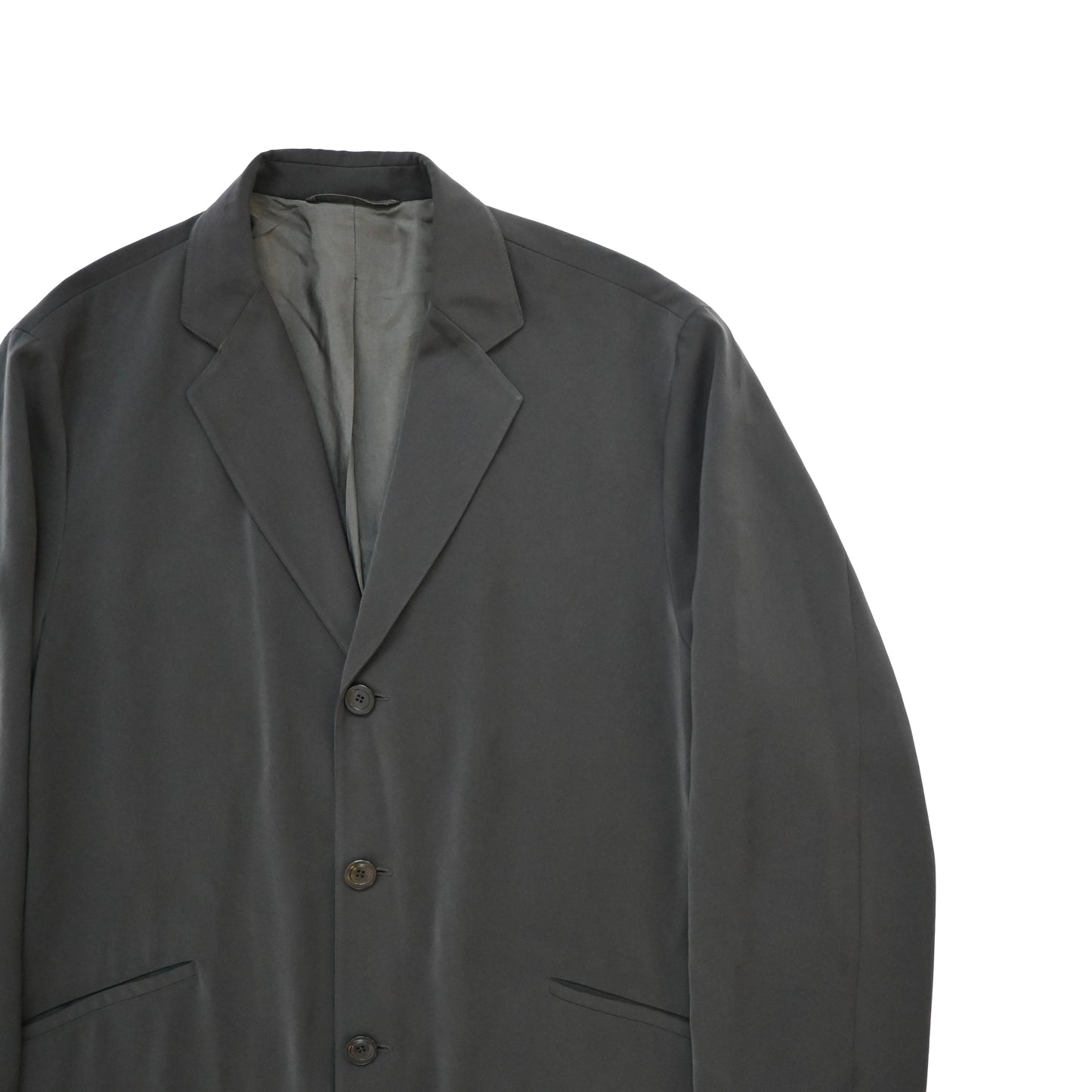 1990s giorgio armani polyester long coat 48