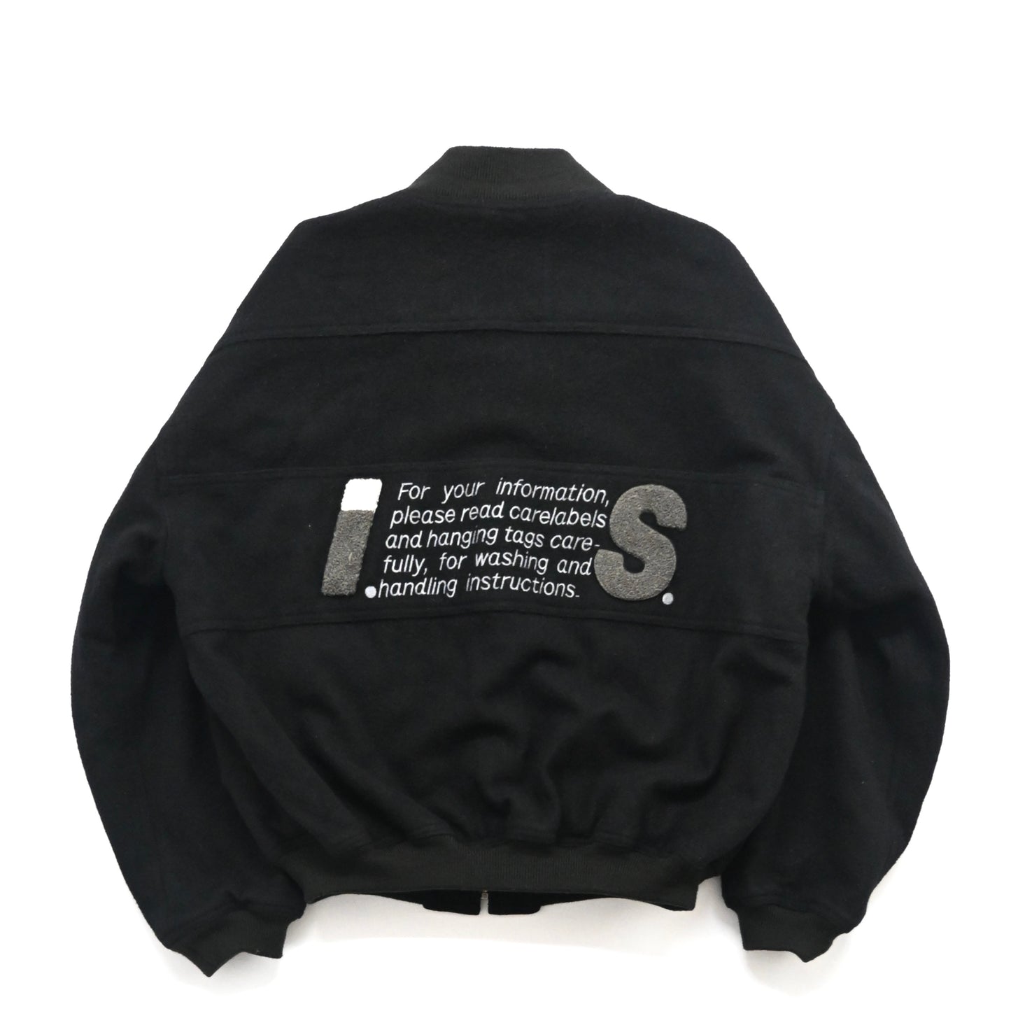 1980s issey miyake caretag wool varsity jacket M