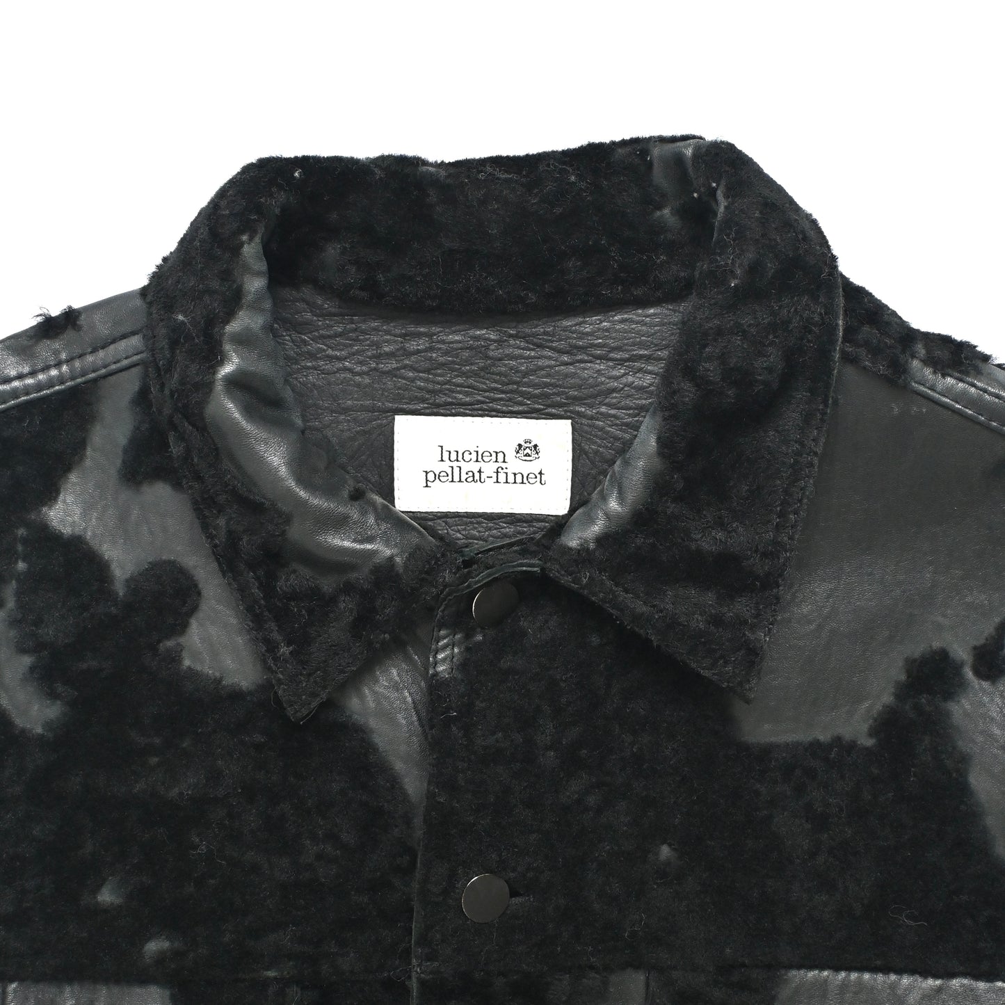 1990s lucien pellat finet fur docking leather jacket L