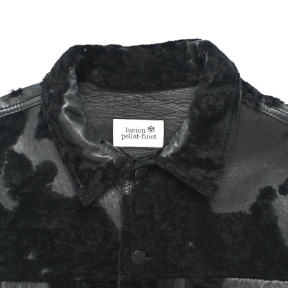 1990s lucien pellat finet fur docking leather jacket L