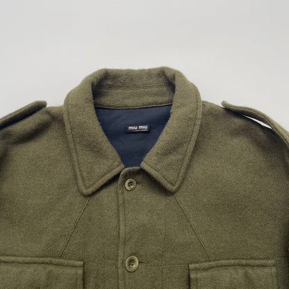2000s miu miu wool coach jacket XL