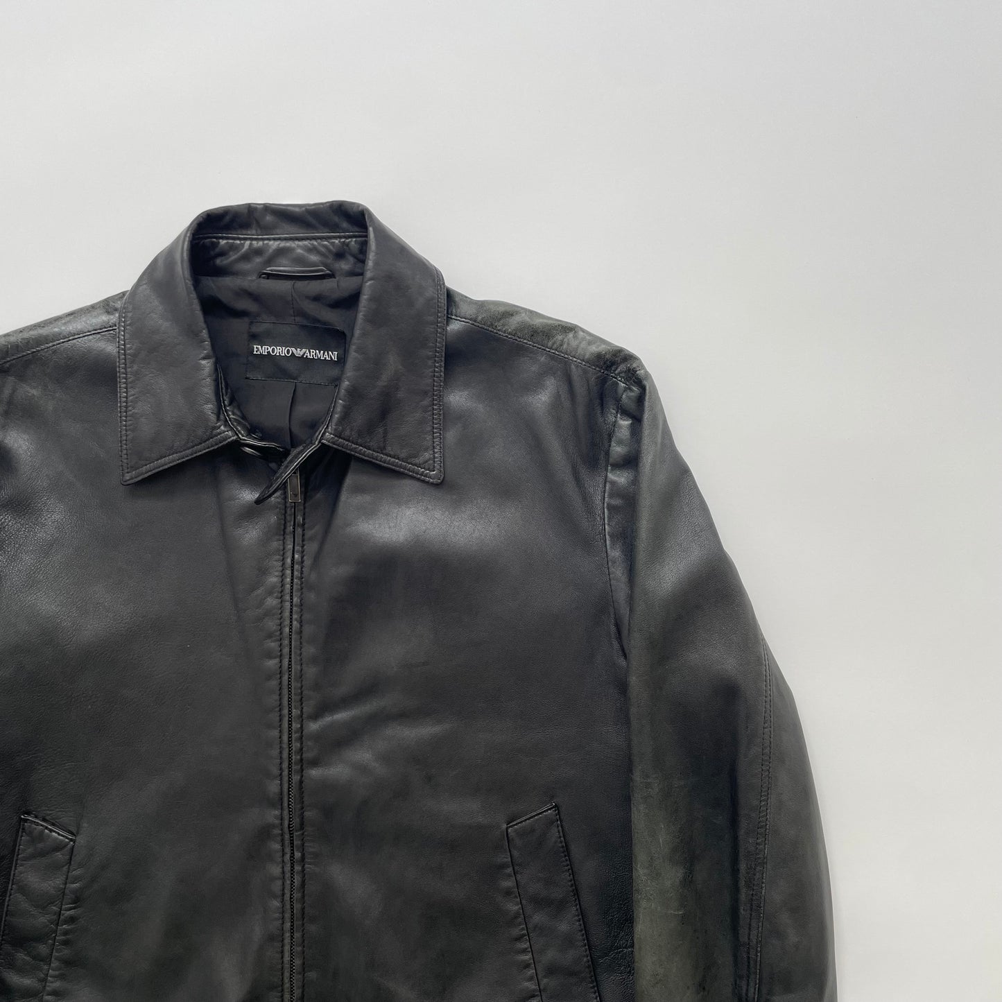 2007aw emporio armani piping leather jacket 52