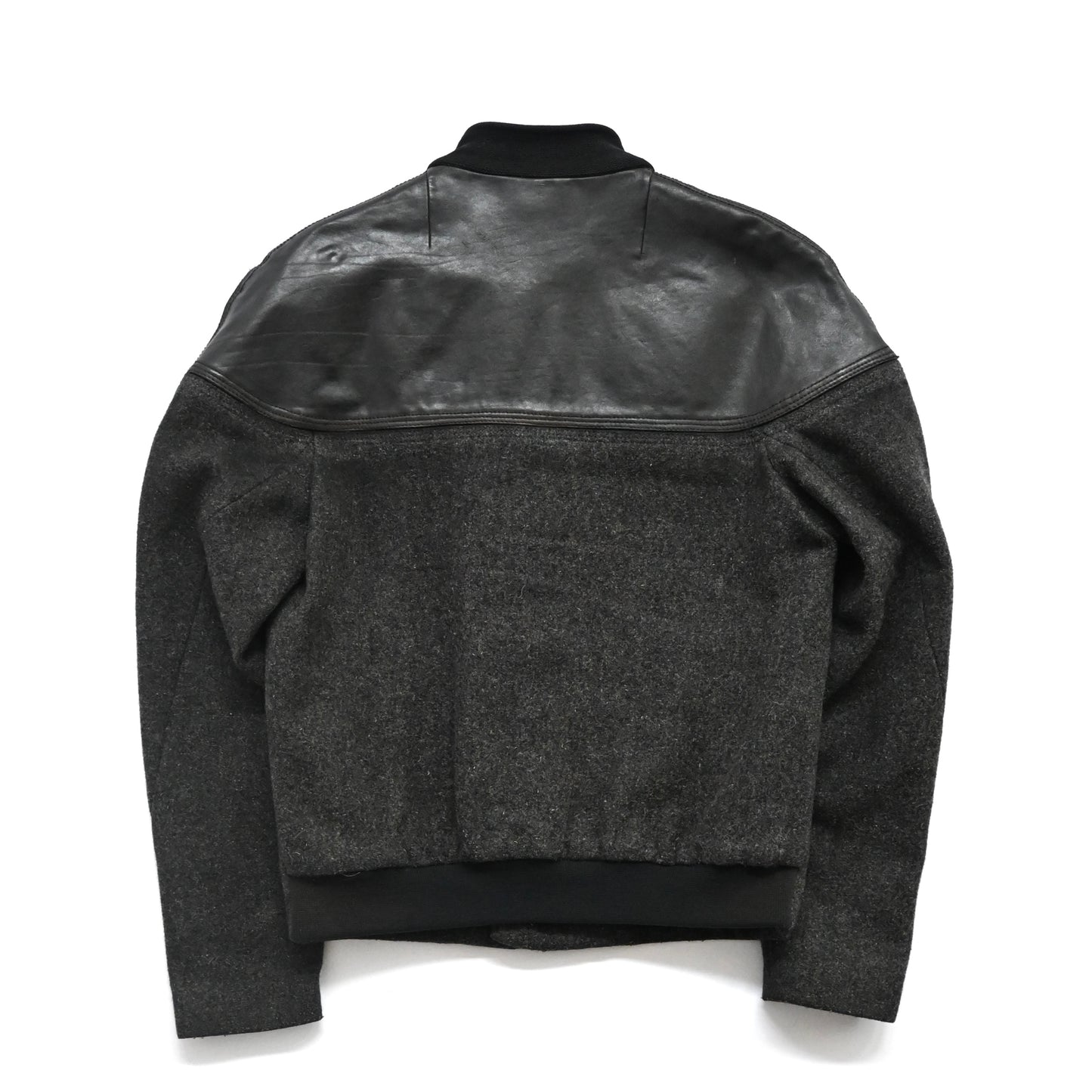 2009aw balenciaga leather docking wool ma-1 jacket 48