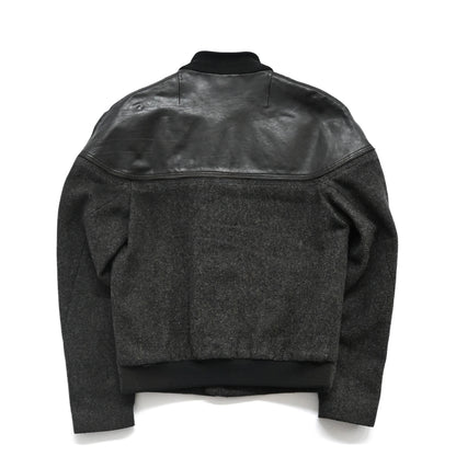 2009aw balenciaga leather docking wool ma-1 jacket 48