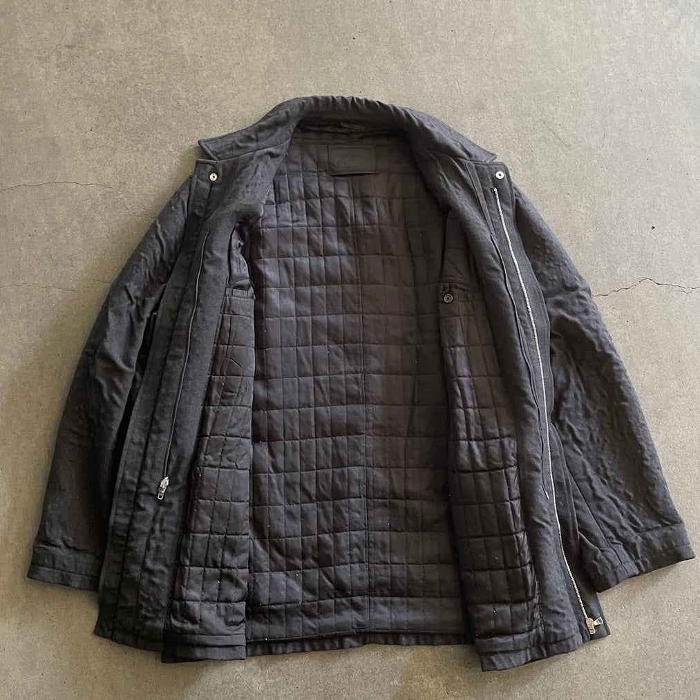 1999s prada crease effect half coat L