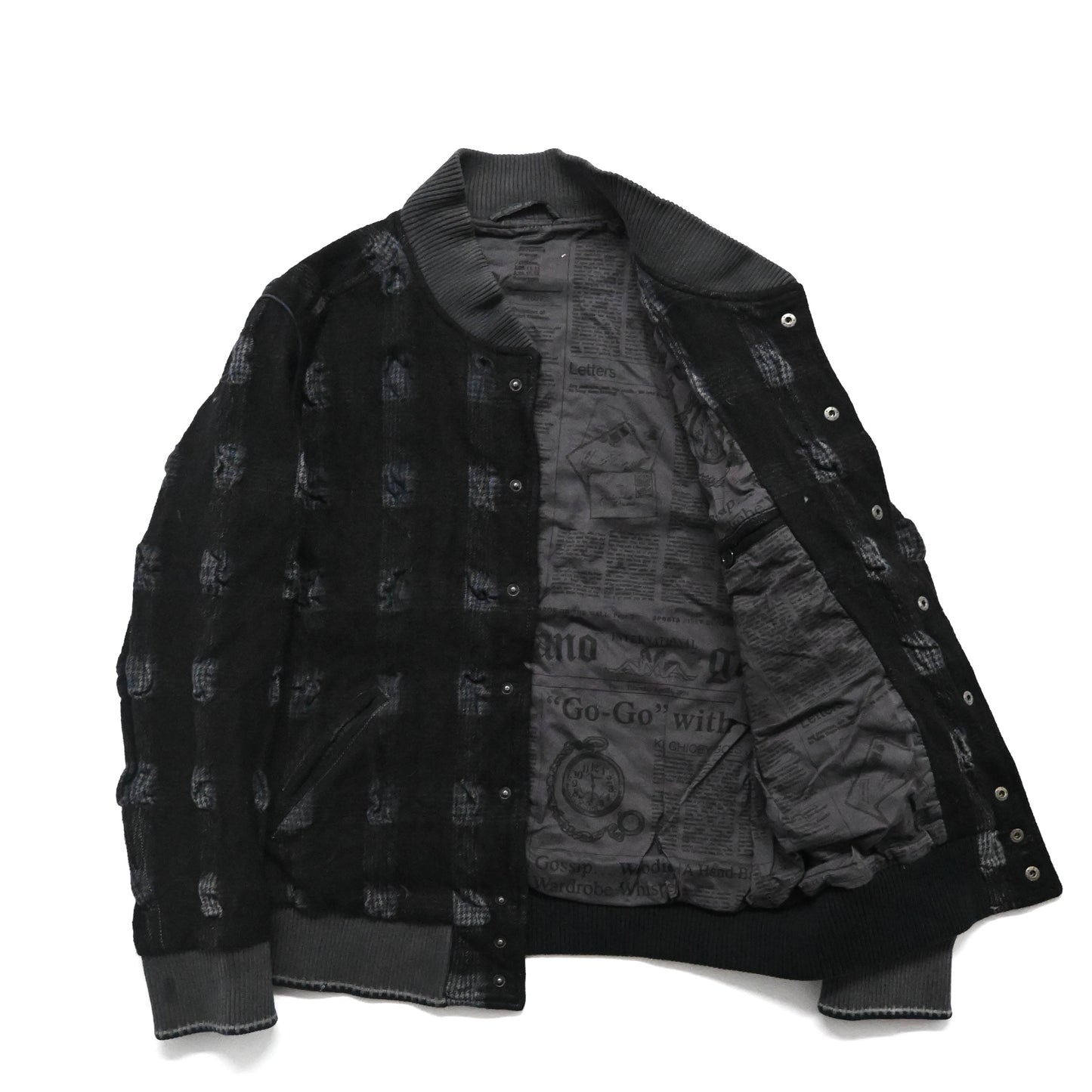 2006ss john galliano check pattern wool ma-1 jacket 48