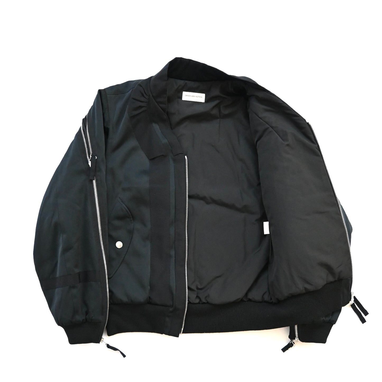 2014aw dries van noten silk back zip bomber jacket S
