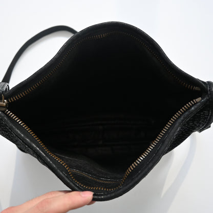 1990s prada pebbled leather shoulder bag