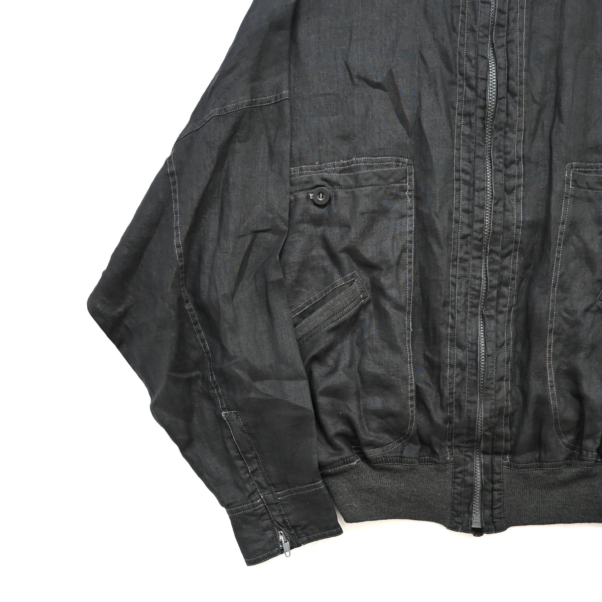 1980s gianni versace linen bomber jacket 48