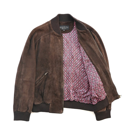 2000s gucci suede leather bomber jacket 52 by Tom ford