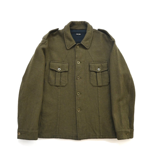 2000s miu miu wool coach jacket XL