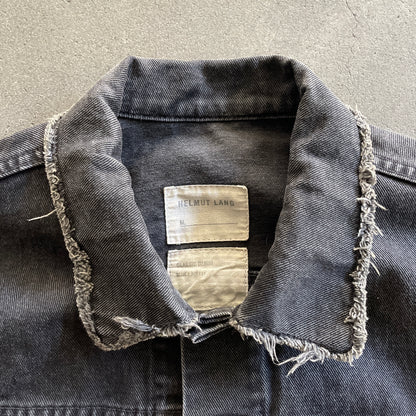 2003ss helmut lang leather sleeve denim jacket 50