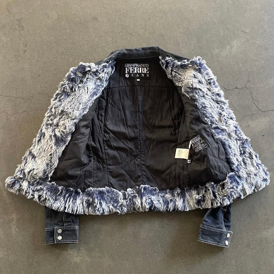 1990s gianfranco ferre fur docking
denim jacket M