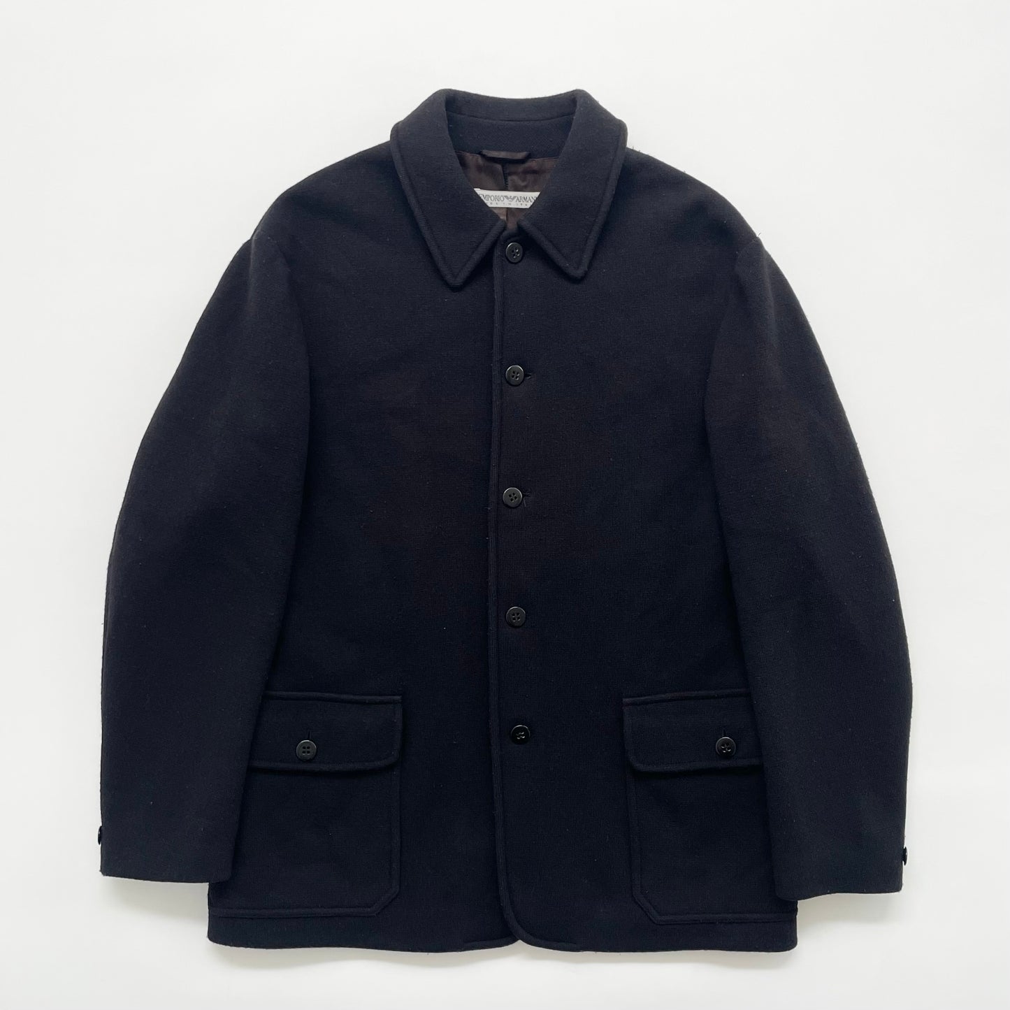 1990s emporio armani wool half coat 48