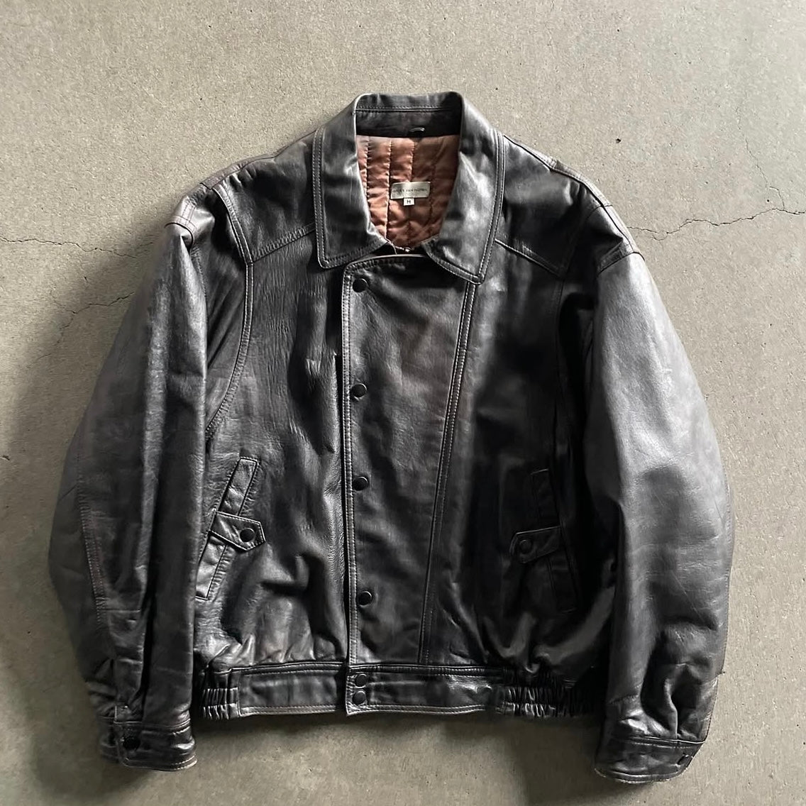 1990s dries van noten lamb leather jacket M