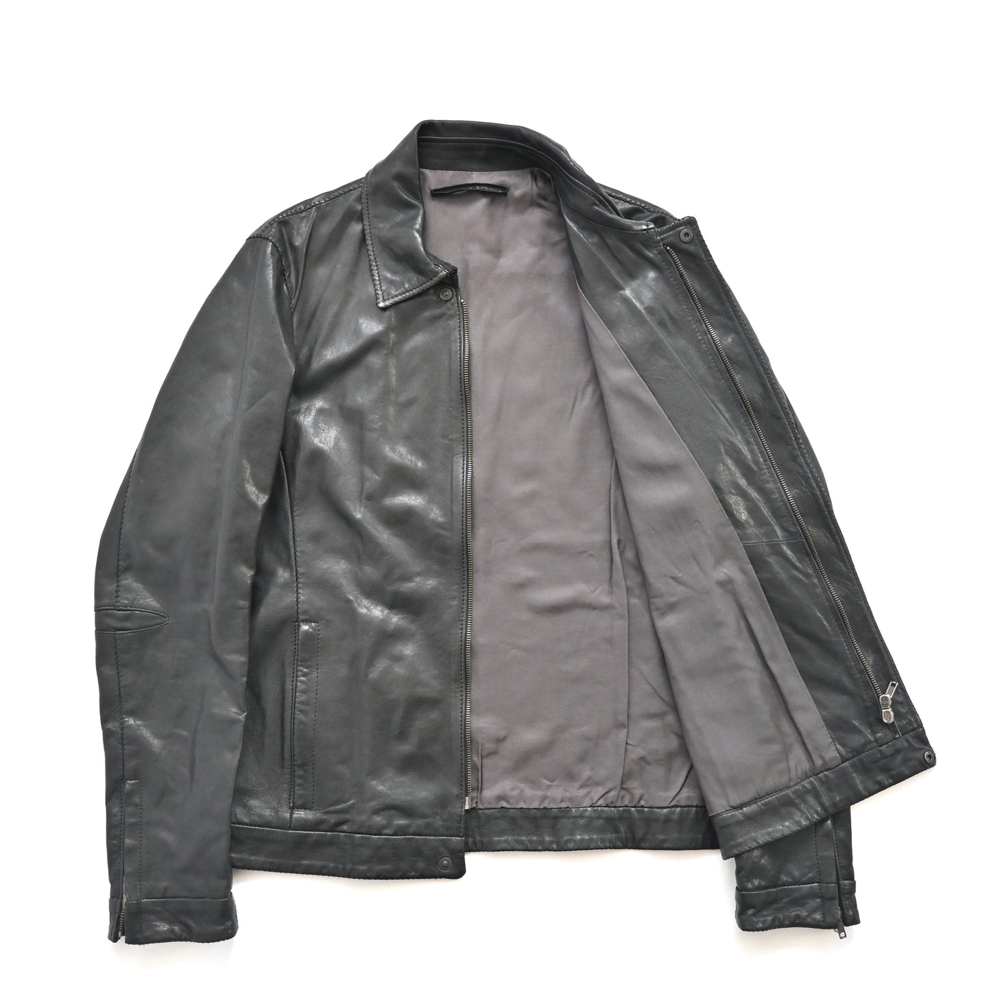 1990s salvatore ferragamo gemuine leather jacket 48