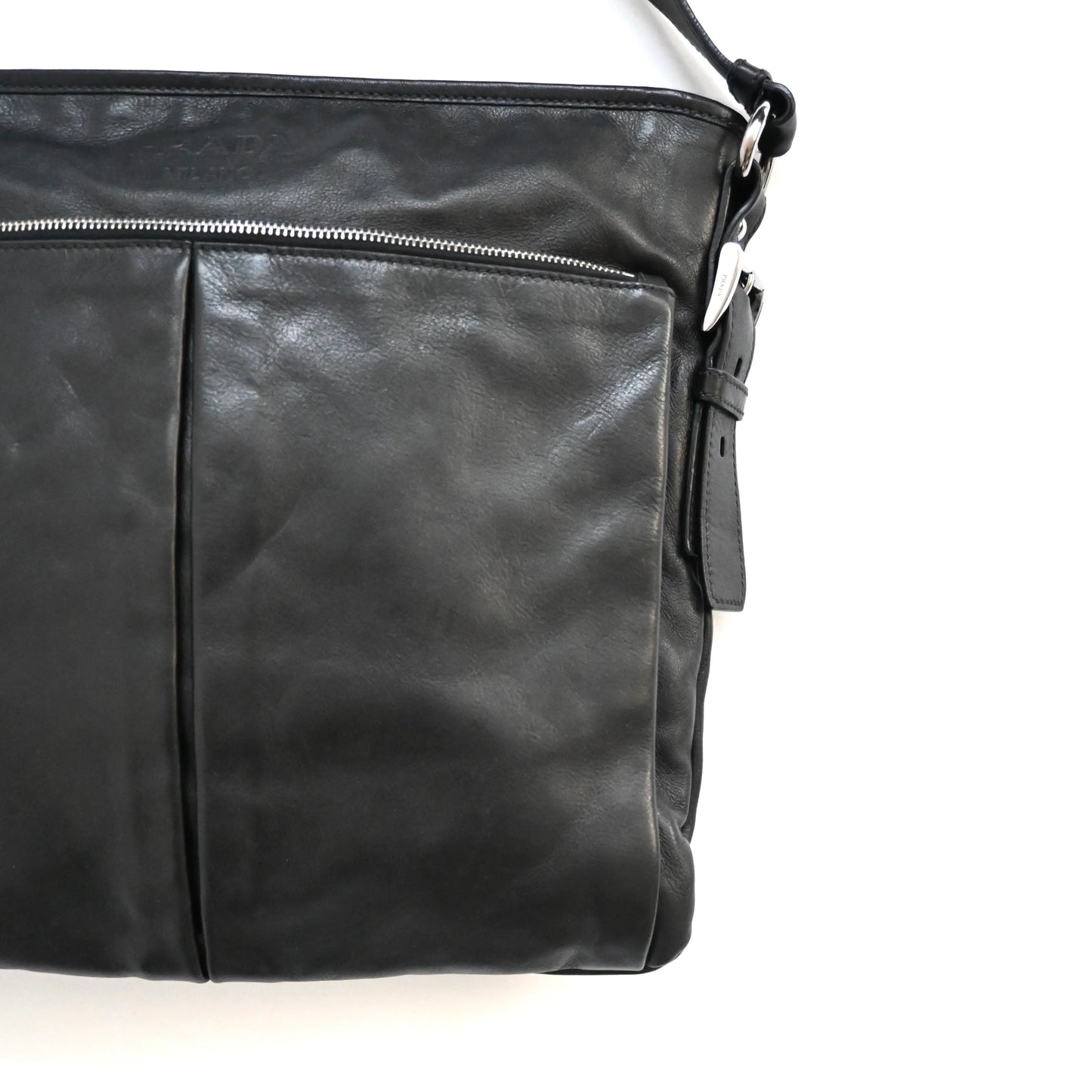 1990s prada cow leather shoulder bag