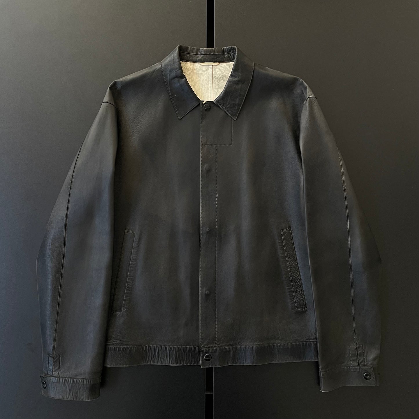 2000s jil sander lamb leather jacket 48