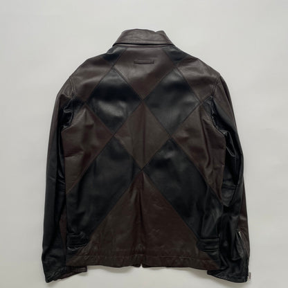 2000s jean paul gaultier argyle lamd leather jacket 48